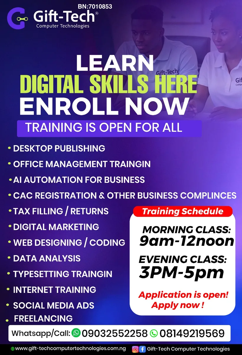 Gift-Tech practical digital skills training flyer
